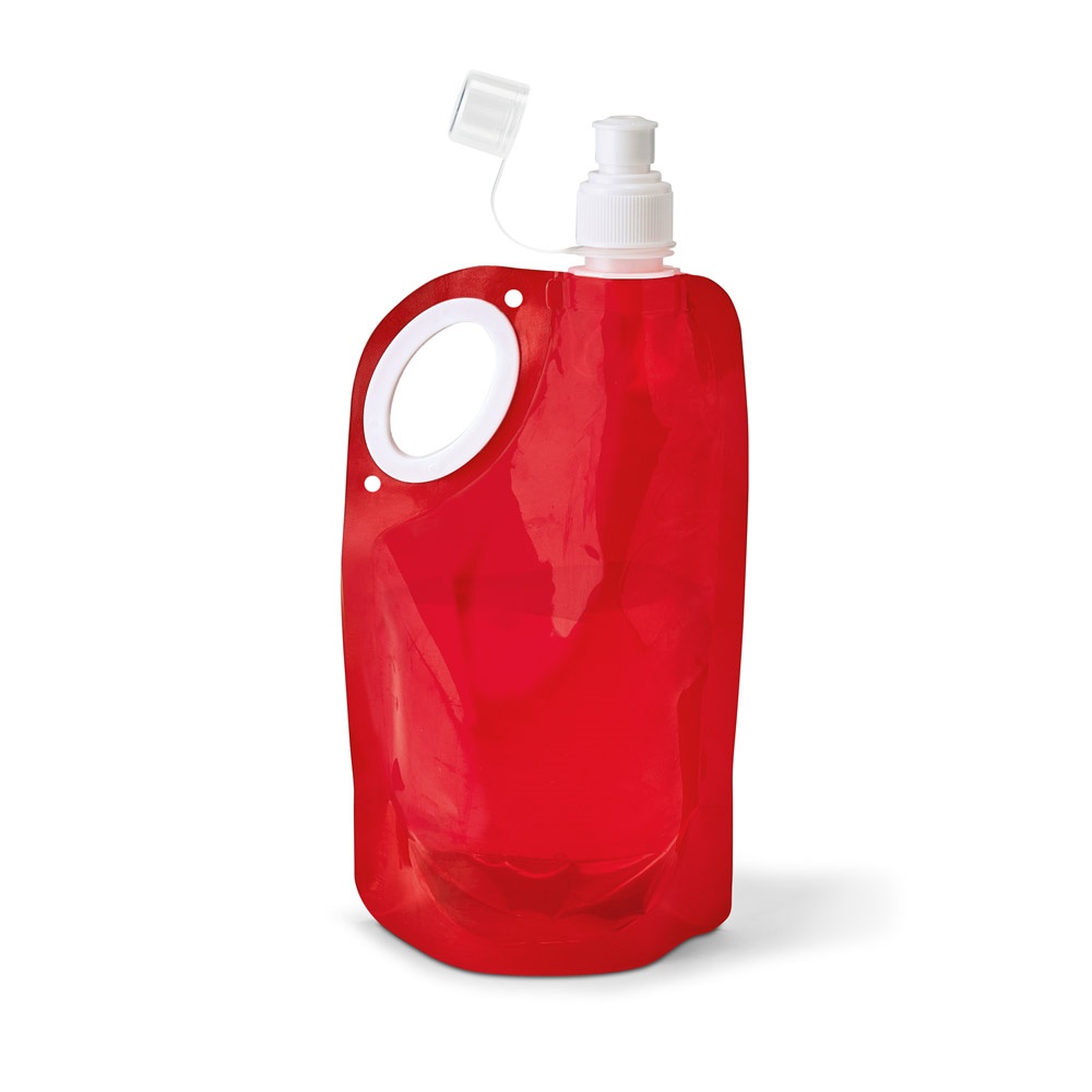 HIKE. Opvouwbare fles in PET, PA en PE 750 mL - met logo of onbedrukt bestellen - Rood