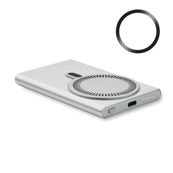 PAWTT - Draadloze oplader powerbank - kopen of bedrukken - Mat Zilver