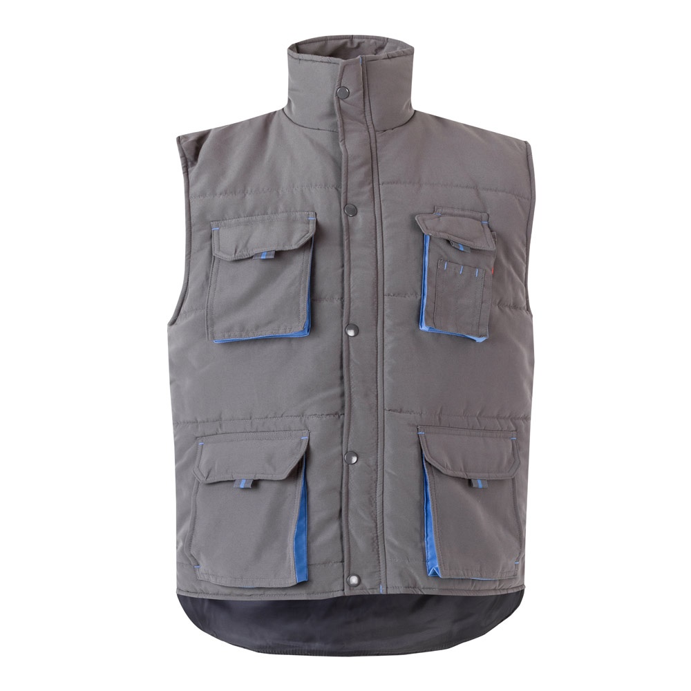 VL NERGAL. Gewatteerd vest, tweekleurig, met meerdere zakken (120g/m²), van polyester (100%) - kopen of - Grijs, Licht blauw