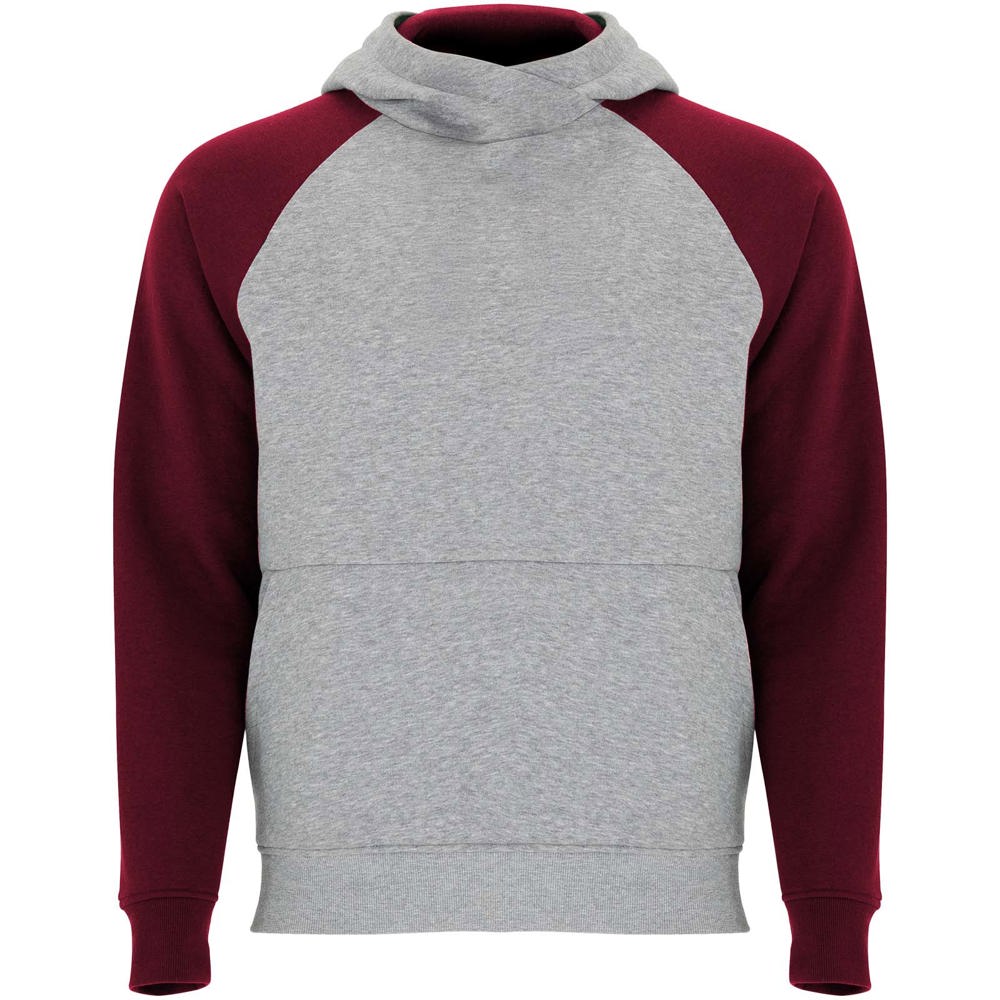 Badet tweekleurige kinderhoodie - met logo of onbedrukt bestellen - Gemêleerd grijs, Granaat