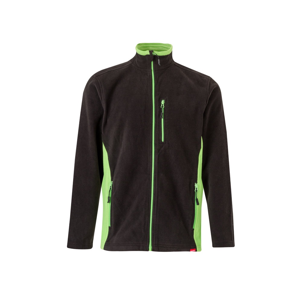 VL GERAS. Tweekleurig fleecejack (220g/m²) van polyester (100%) - bedrukt of onbedrukt verkrijgbaar - Zwart, Groen