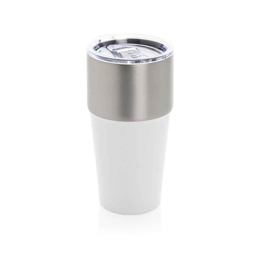 Fluid RCS gerecycled RVS beker 500ML - met logo of onbedrukt bestellen - wit (± PMS White)