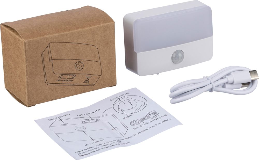 Recycled ABS oplaadbaar sensorlicht Ari
