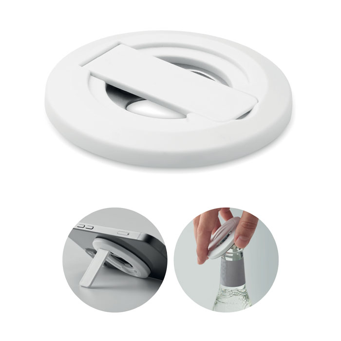 DOSENUNO - Telefoonhouder en flesopener - voor bedrijven en relatiegeschenken - Wit