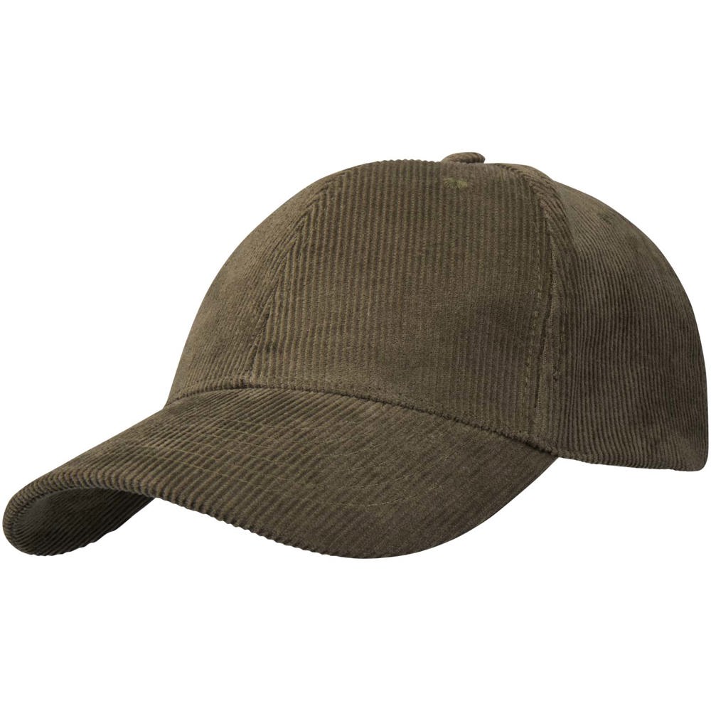 Hutton 6 panel cap van gerecycled corduroy - bedrukt of onbedrukt verkrijgbaar