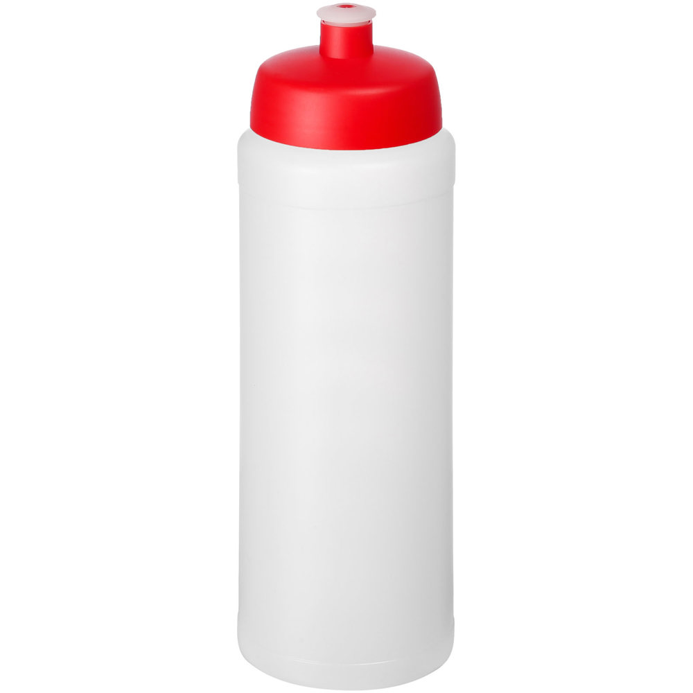 Baseline® Plus grip 750 ml sportfles met sportdeksel - bedrukt of onbedrukt verkrijgbaar - Transparent, Rood