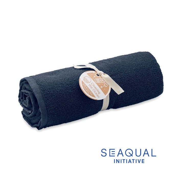 WATER - SEAQUAL® handdoek 100x170cm - met logo of onbedrukt bestellen - blauw