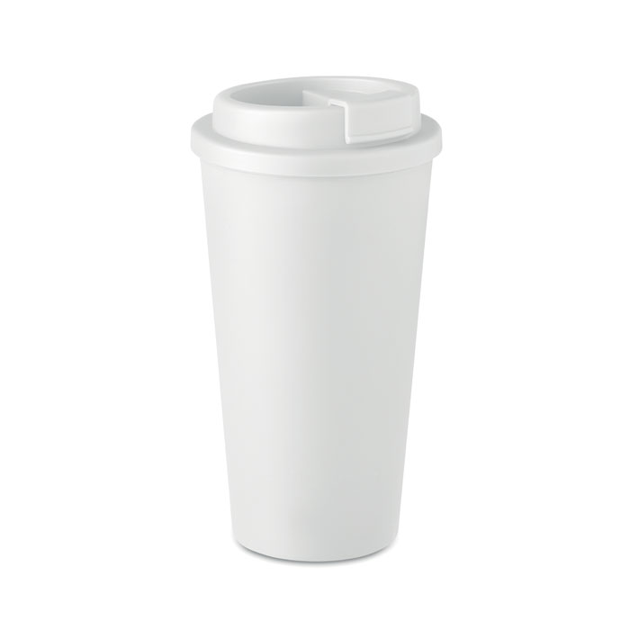 TUESDAY - Dubbelwandige drinkbeker 450 ml - bedrukt of onbedrukt verkrijgbaar - Wit