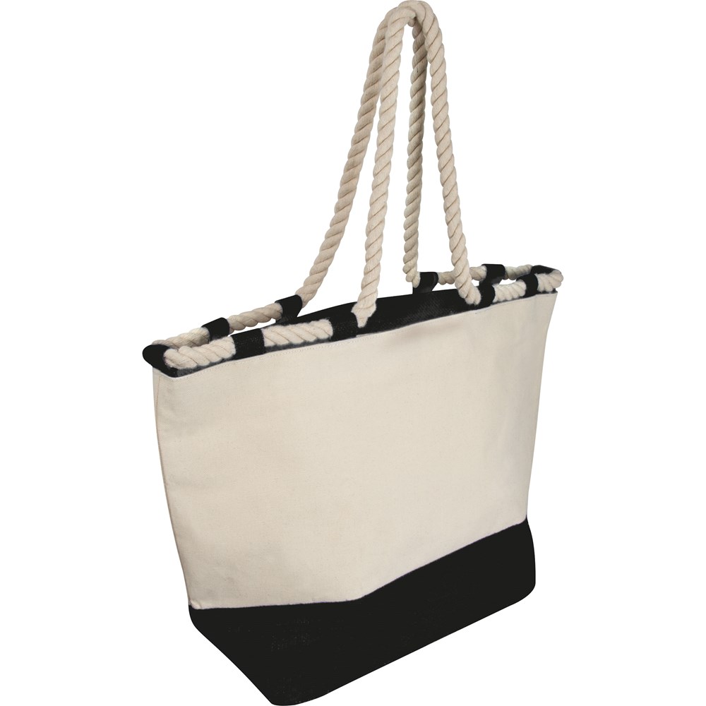 Strandtas met koord - voor bedrijven en relatiegeschenken - Zwart