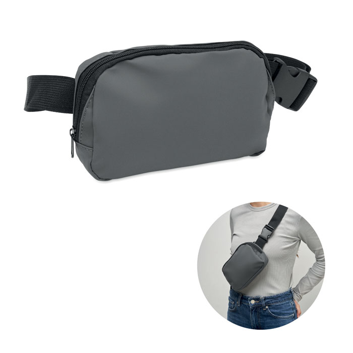KOROVIN WAIST - Heuptas van 210D polyester - voor bedrijven en relatiegeschenken - Steengrijs