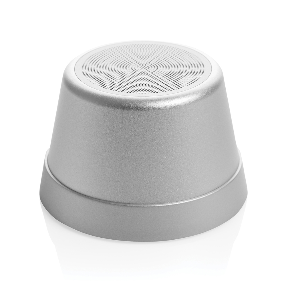 Nivio RCS gerecycled aluminum magnetische 5W Speaker - bedrukt of onbedrukt verkrijgbaar - zilver (± PMS 428)