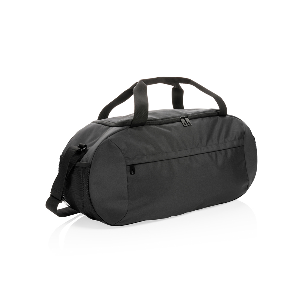 Impact AWARE™ RPET moderne sporttas - voor bedrijven en relatiegeschenken - zwart (± PMS Black)