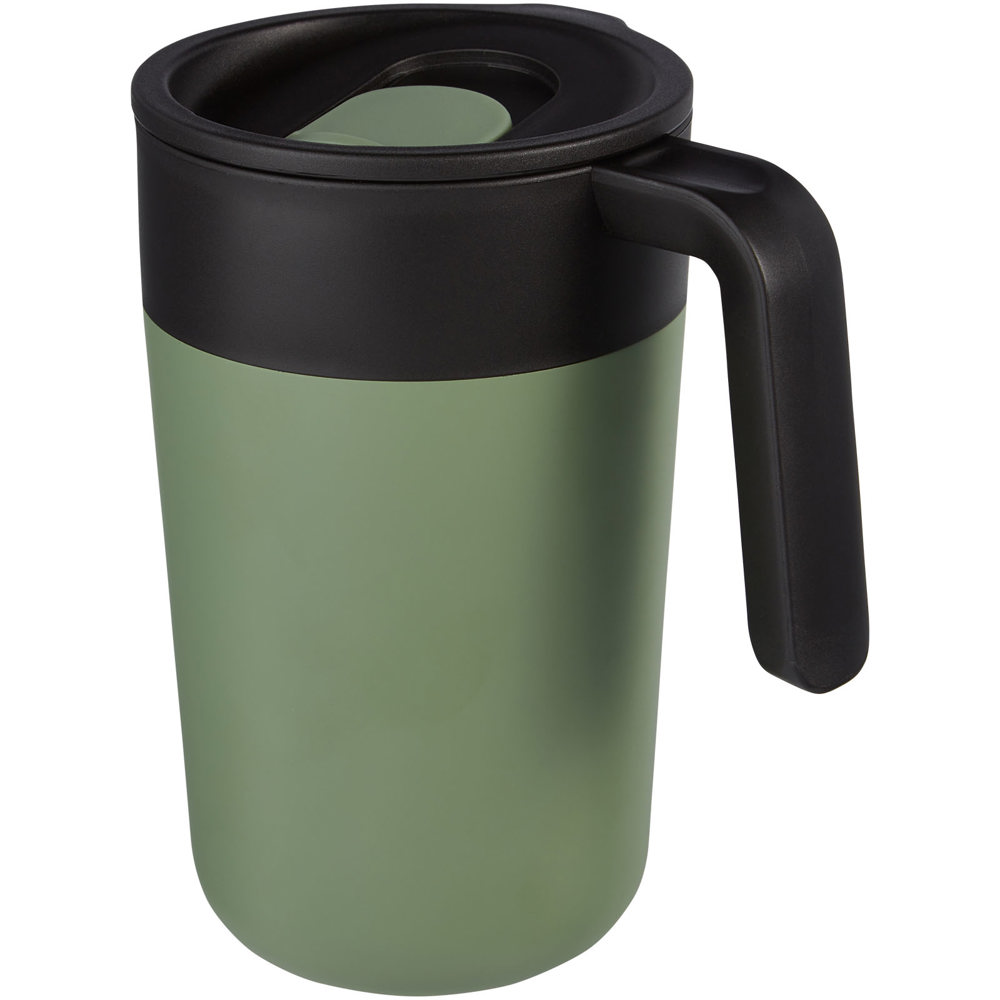 Nordia 400 ml dubbelwandige gerecyclede mok - voor bedrijven en relatiegeschenken - Gemêleerd groen