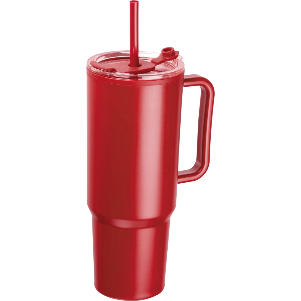 Dubbelwandige XXL drinkbeker, 1200 ml - met logo of onbedrukt bestellen - Rood