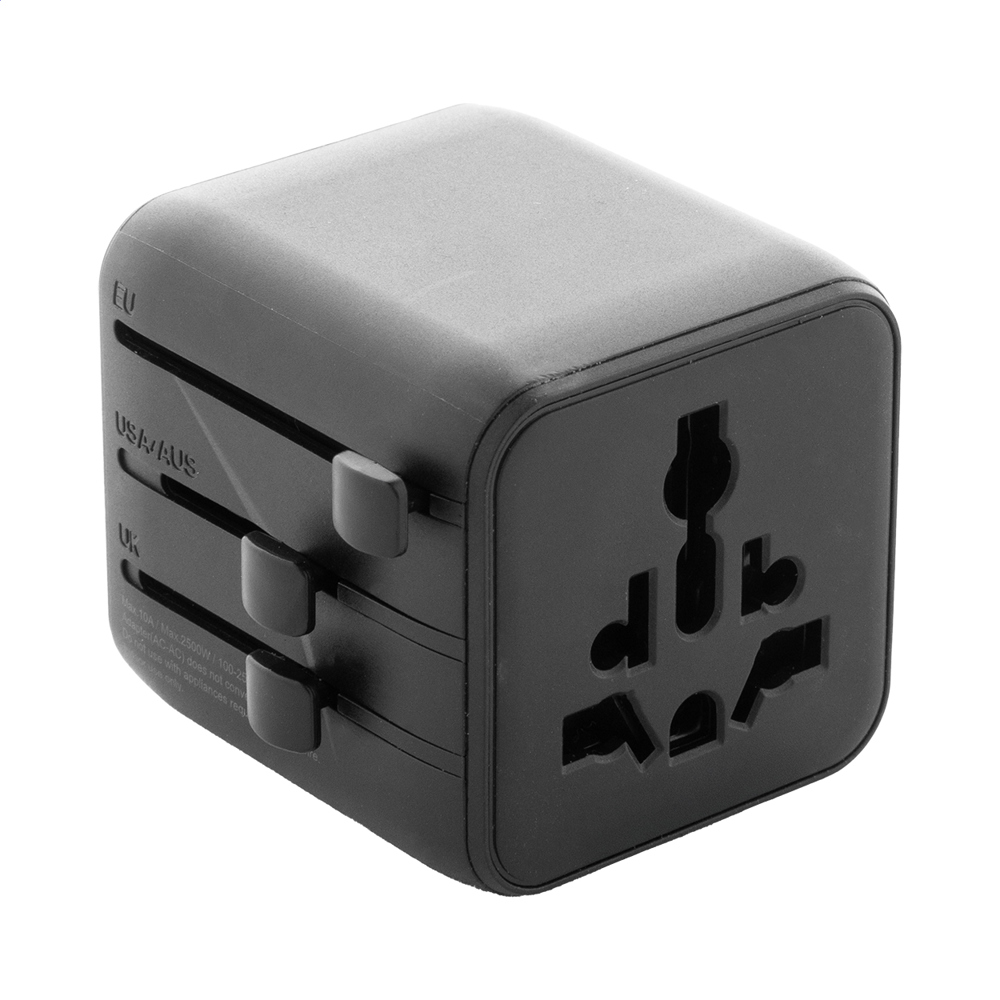 Jetsetter Pico - RPC-reisadapter - voor bedrijven en relatiegeschenken - zwart