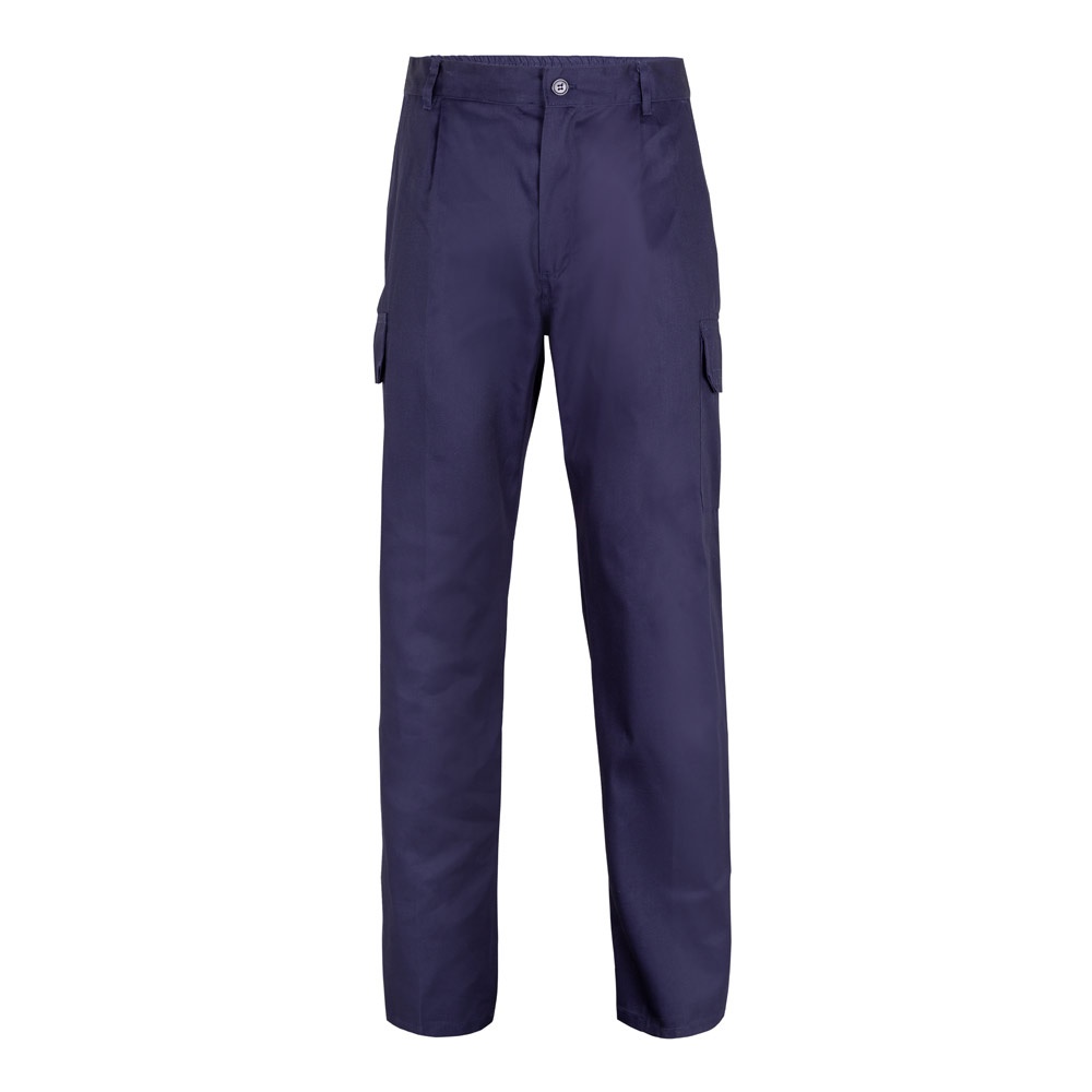 VL MABON. Multi-pocket keperstof broek (200g/m²), van katoen (35%) en polyester (65%) - met logo of onbedrukt - Blauw