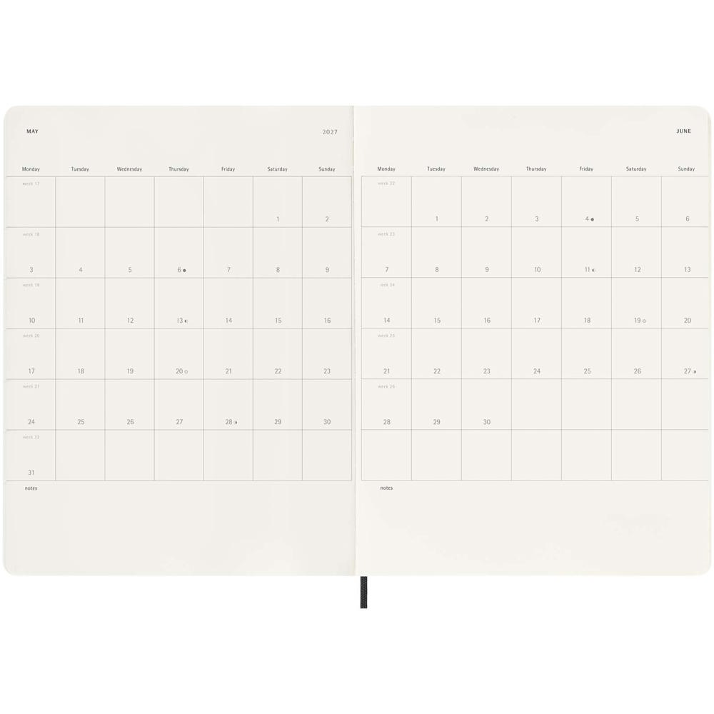 Moleskine week-agenda voor 12 maanden met zachte kaft XL