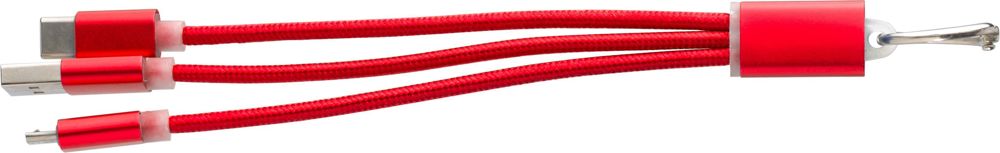 Aluminium kabel set Alvin - bedrukt of onbedrukt verkrijgbaar - Rood