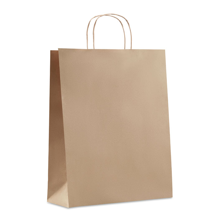 PAPER TONE L - Grote papieren geschenktas - bedrukt of onbedrukt verkrijgbaar - Beige