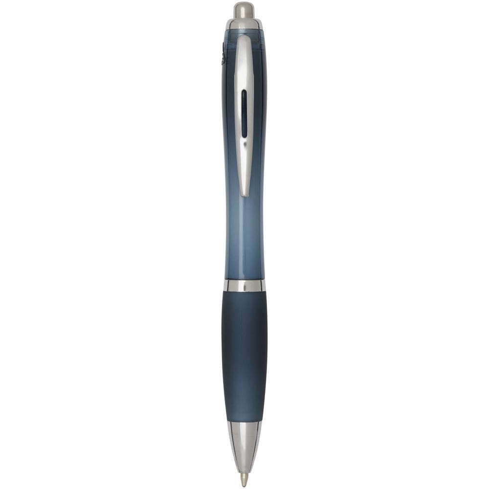 Nash RCS balpen van gerecycled plastic met gekleurde behuizing en grip (zwarte inkt) - Hale blauw