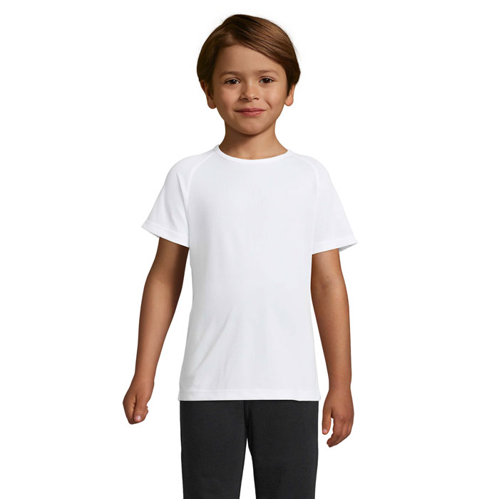 SPORTY KIDS - SPORTY kinder t-shirt 140g - met logo of onbedrukt bestellen - Wit