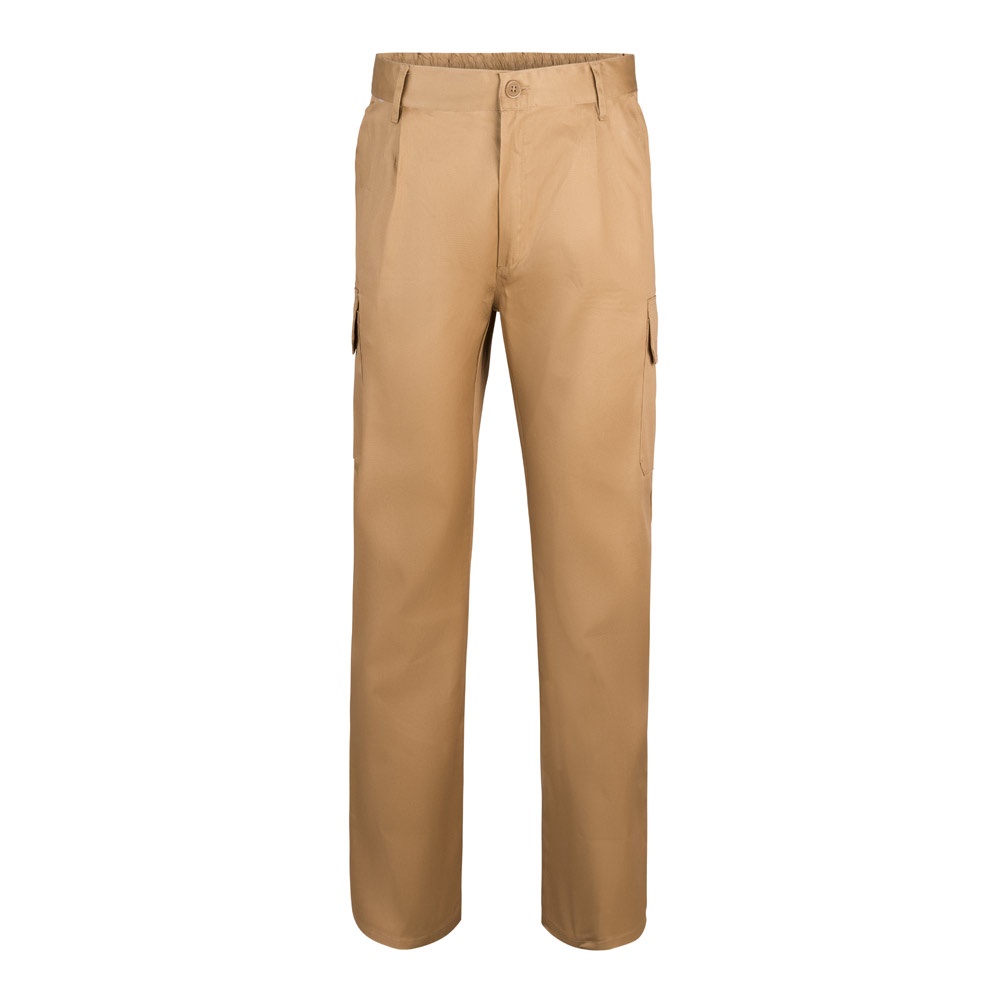 VL MABON. Multi-pocket keperstof broek (200g/m²), van katoen (35%) en polyester (65%) - met logo of onbedrukt - naturel
