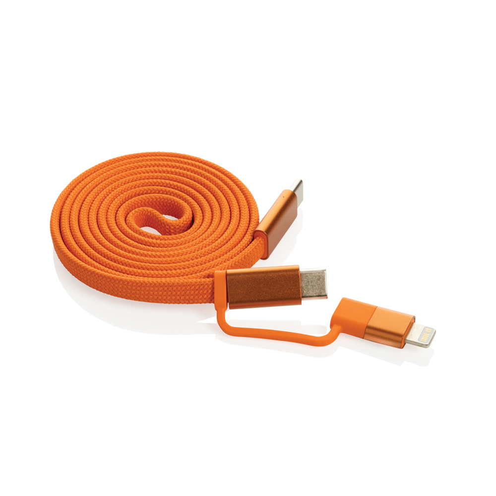 Arc Ultra-thin RCS recycled 60W 2 in 1 magnetische kabel - kopen of bedrukken - oranje (± PMS Orange 7577C)