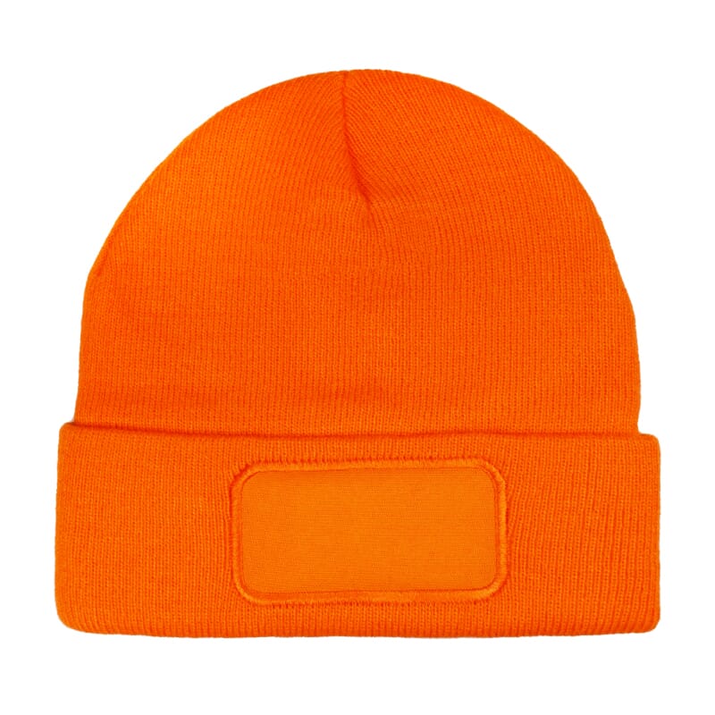 Gebreide muts met label - kopen of bedrukken - Oranje (PMS 165c) / Oranje