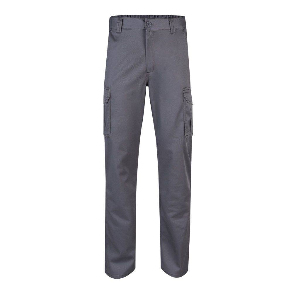 VL PAN. Stretch broek met meerdere zakken (290g/m²), van katoen (46%), EME (38%) en polyester (16%) - met logo - Grijs