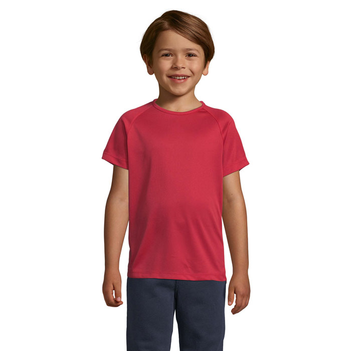 SPORTY KIDS - SPORTY kinder t-shirt 140g - met logo of onbedrukt bestellen - Rood