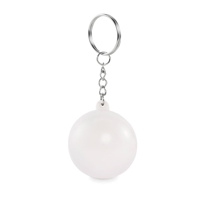 CIRKELY - PU balvormige sleutelhanger - kopen of bedrukken - wit