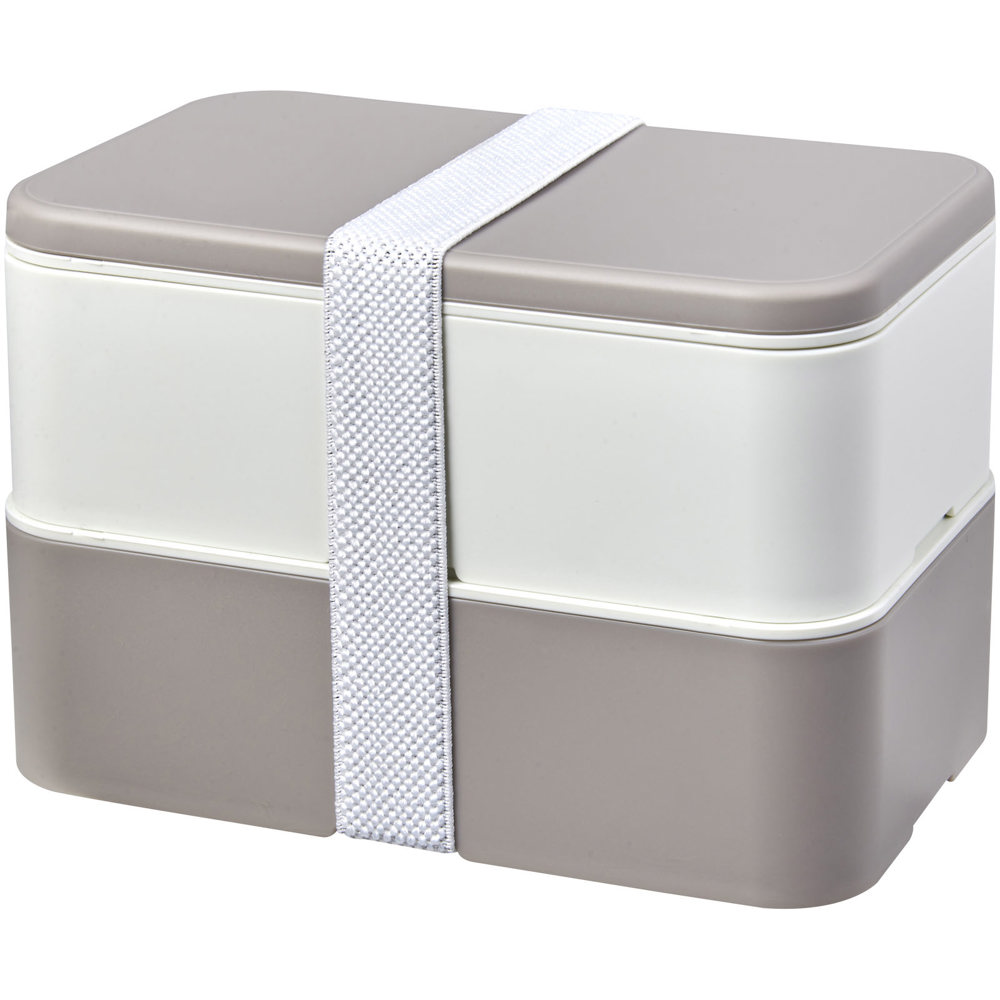 MIYO Renew 700+700 ml dubbellaagse lunchbox - bedrukt of onbedrukt verkrijgbaar - Kiezelgrijs, Ivoorwit, Wit