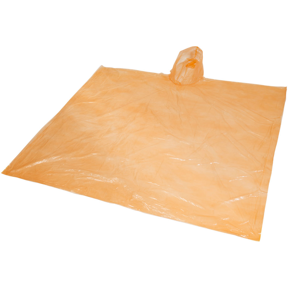 Ziva wegwerp regenponcho met opbergtasje - voor bedrijven en relatiegeschenken - Oranje