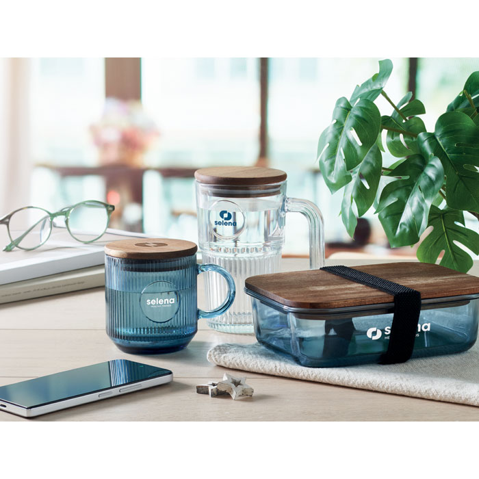 VITRIO MUG - Glazen mok met ribbels 300ml