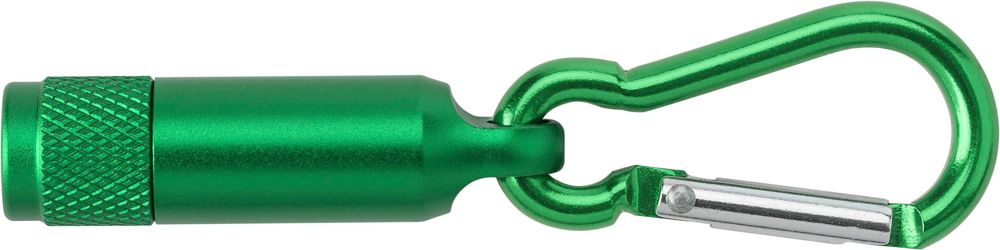 Aluminium mini-zaklamp met karabijnhaak Tracy - kopen of bedrukken - Groen