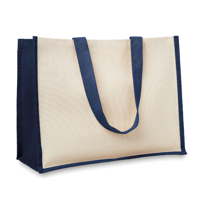 CAMPO DE FIORI - Jute/canvas boodschappentas - voor bedrijven en relatiegeschenken - blauw