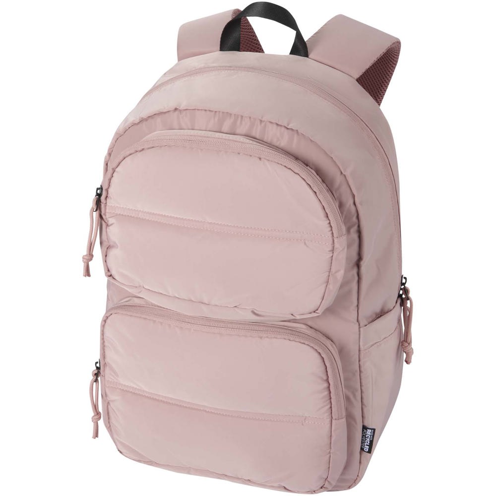 Puffer 15,6" GRS gerecycleerde laptoptas 18L - bedrukt of onbedrukt verkrijgbaar - Oudroze