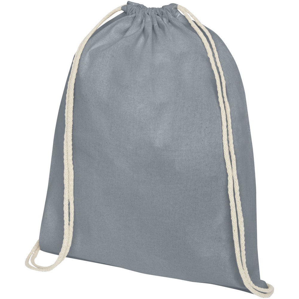 Oregon 140 g/m² katoenen rugzak met trekkoordsluiting 5L - voor bedrijven en relatiegeschenken - grijs