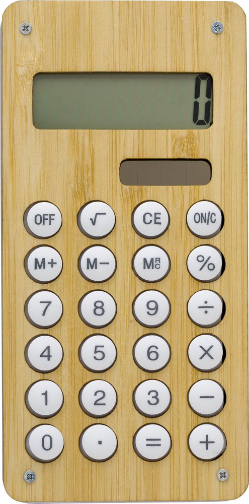 Bamboe rekenmachine Thomas - met logo of onbedrukt bestellen - bamboe