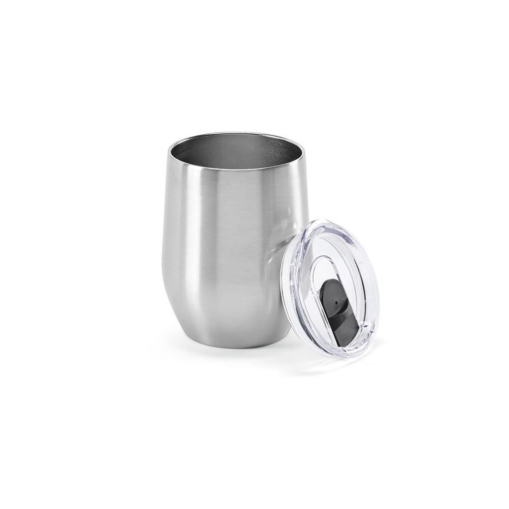 Tigris reisbeker gerecycled roestvrij staal 380 ml - Zilver