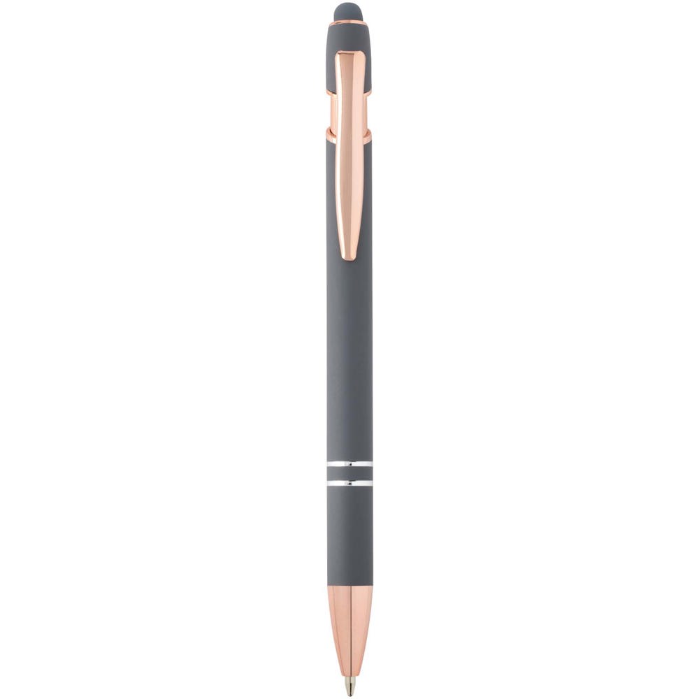 Nanna balpen met roségouden afwerking (zwarte inkt) - voor bedrijven en relatiegeschenken - Schemergrijs