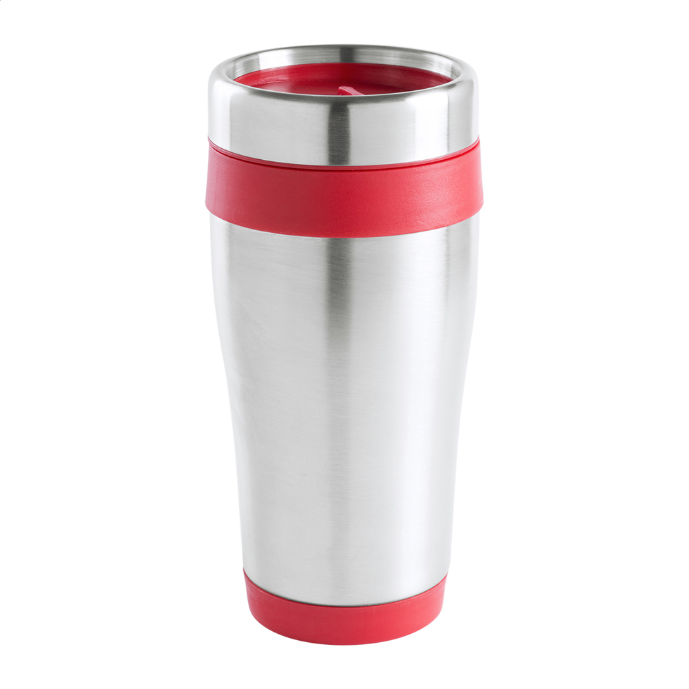 Caprol - thermo beker - kopen of bedrukken - rood/zilver