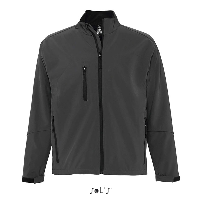 RELAX - RELAX heren shoftshell 340g - voor bedrijven en relatiegeschenken - Houtskool Grijs