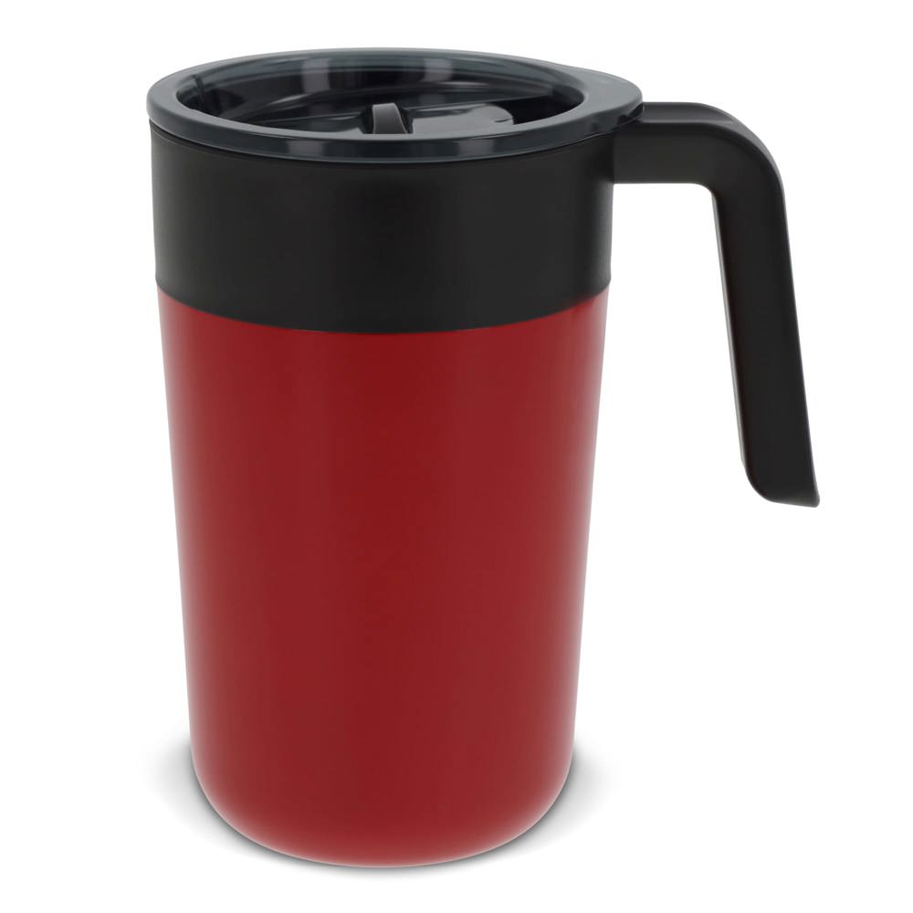 Dubbelwandige koffiebeker 400ml - met logo of onbedrukt bestellen - Donker Rood