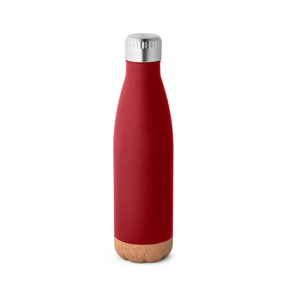 SOLBERG. Roestvrijstalen thermosfles met kurk 560 ml - kopen of bedrukken - Bordeaux rood