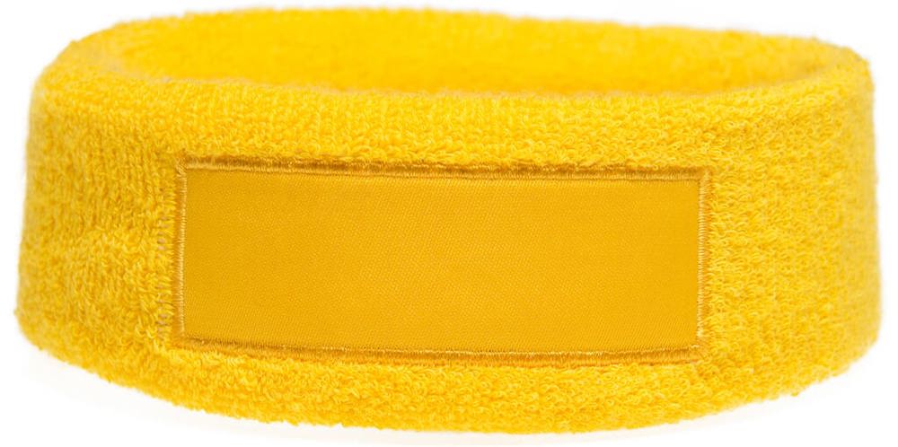 Hoofdband met label - bedrukt of onbedrukt verkrijgbaar - Geel (PMS 101c) / Geel