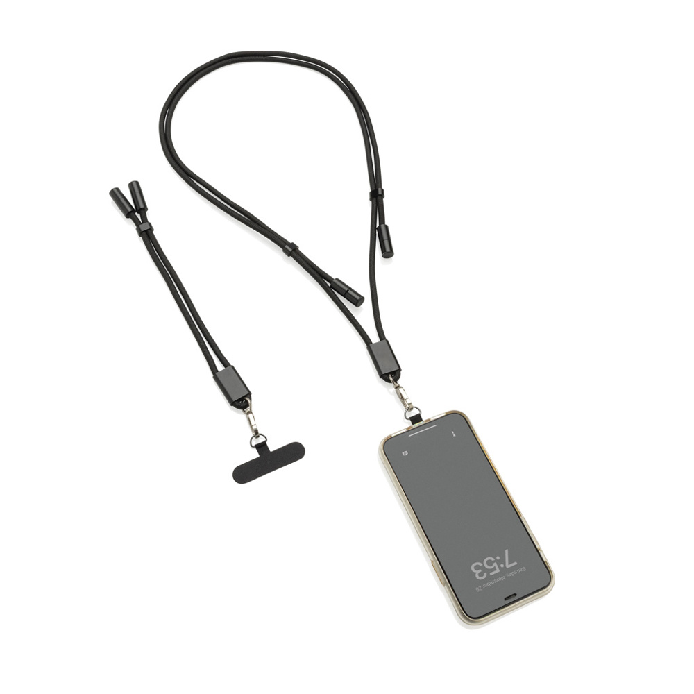LoopAmp RCS rPET verstelbare telefoonarmband 60W kabel - voor bedrijven en relatiegeschenken