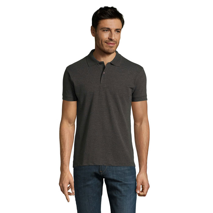 PERFECT MEN - PERFECT HEREN Polo 180g - voor bedrijven en relatiegeschenken - Charcoal Melange