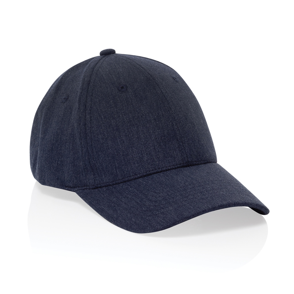 Milo AWARE™ recycled heather 6 paneel cap 200gr - met logo of onbedrukt bestellen - donkerblauw (± PMS navy)