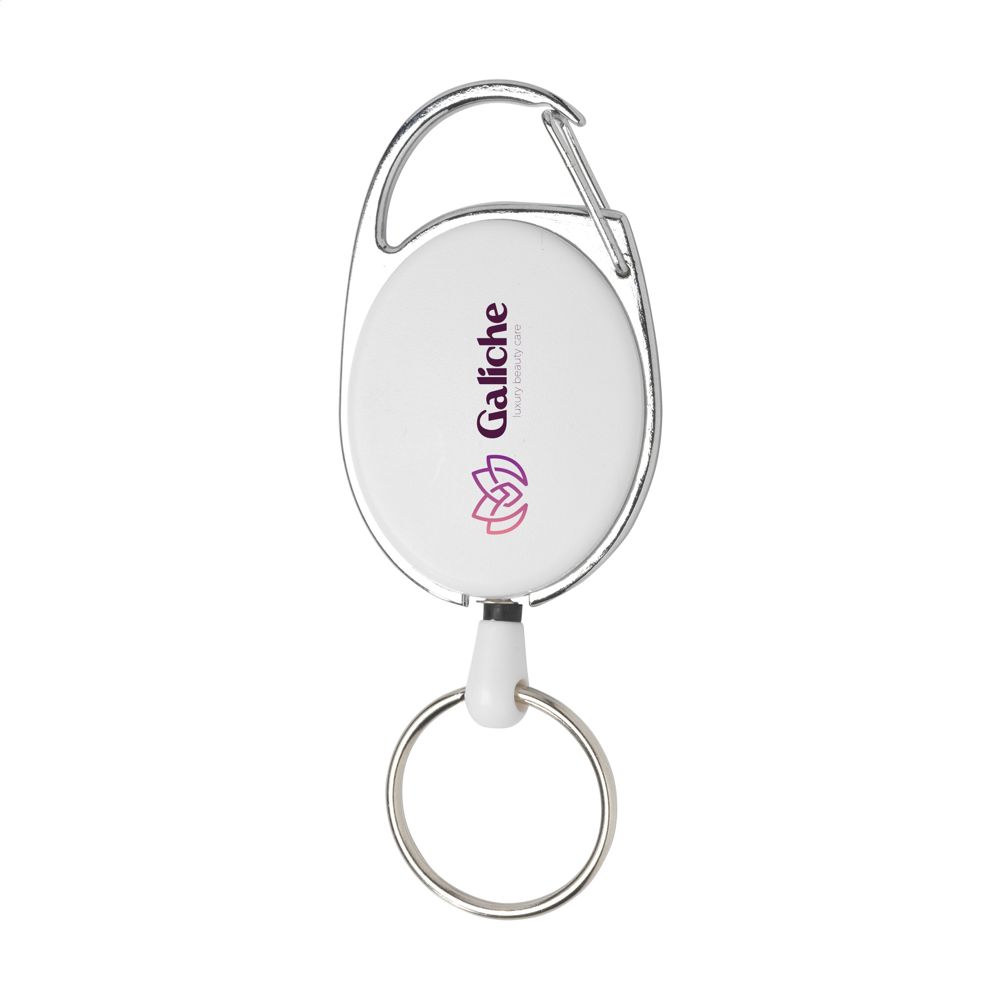 Aspen RollerClip Keychain - met logo of onbedrukt bestellen - Wit